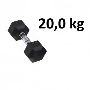 Gummi / Kromhantel HEX Master Fitness 20,0 kg