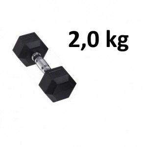 Gummi / Kromhantel HEX Master Fitness 2,0 kg