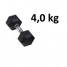 Gummi / Kromhantel HEX Master Fitness 4,0 kg
