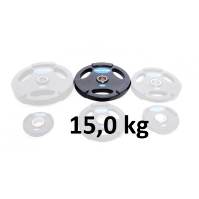 Gummiklädd viktskiva Master Fitness 15,0 kg