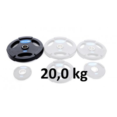 Gummiklädd viktskiva Master Fitness 20,0 kg