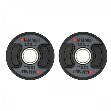 Gummiklädda internationella viktskivor Hammer 2x1,25 kg