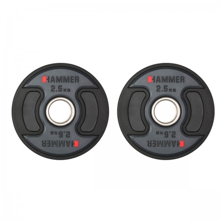 Gummiklädda internationella viktskivor Hammer 2x2,5 kg