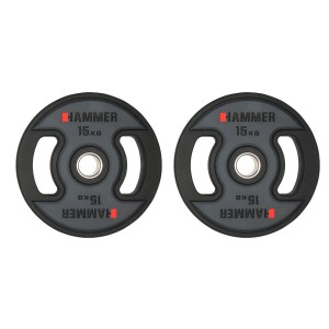 Gummiklädda internationella viktskivor Hammer 2x15 kg