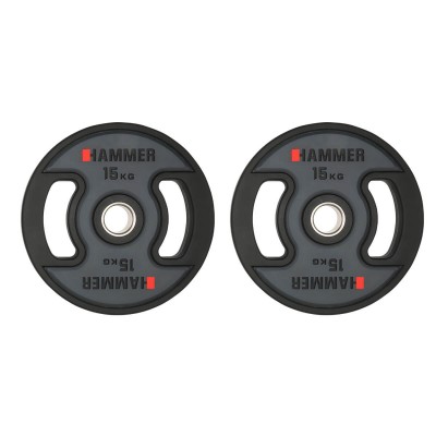 Gummiklädda internationella viktskivor Hammer 2x15 kg