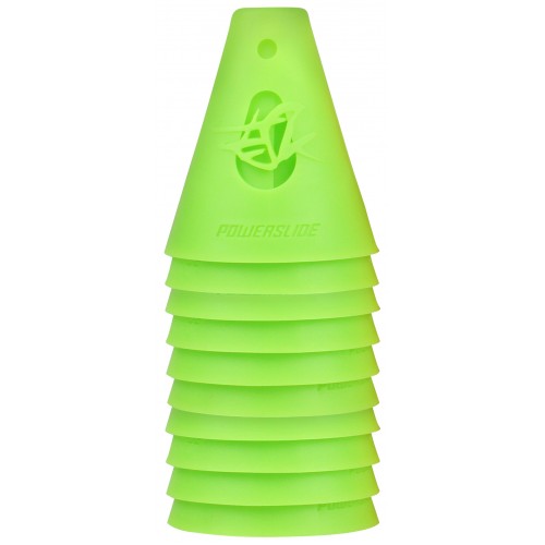 Powerslide Konor för slalomkörning med Inlines / Skateboard - Gröna / 10-pack