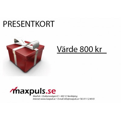 Presentkort MaxPuls.se 800 kr