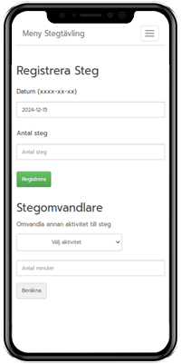 Mobilanpassad registrering av steg